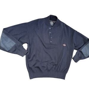 Vintage Made in Italy MARINER Sailing Pullover Sweater‎ Wool Blend Navy Mens M